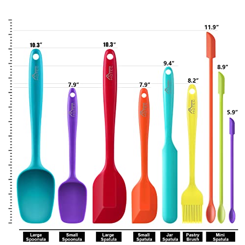 HOTEC 9-Pack BPA Free Silicone Spatula Set, Multi-Color - color: Multicolor-9