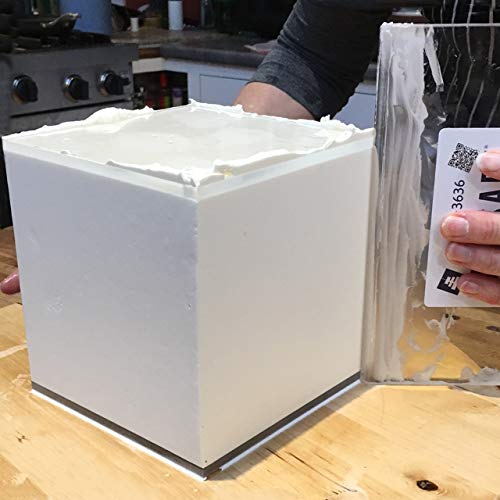 CAKESAFE 8.25 Inch Square Acrylic Disk Set – 2-8.25” Clear ¼” Acrylic Buttercream Disks – Perfect Tool to Smooth the Frosting on Your Cakes, Disk Size and Perimeter Border Engraved on all Disks - size: 8.25" Disk