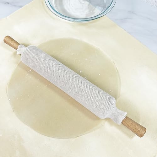 R&M Pastry Cloth & Rolling Pin Cover 2-Piece Set - 20" x 24" Pastry Cloth & 15" Nonstick Rolling Pin Sleeve