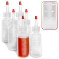HYQO 6 Pcs Small Squeeze Bottles for Sauces, 4 Oz Plastic with Cuttable Tip - size: 4 oz