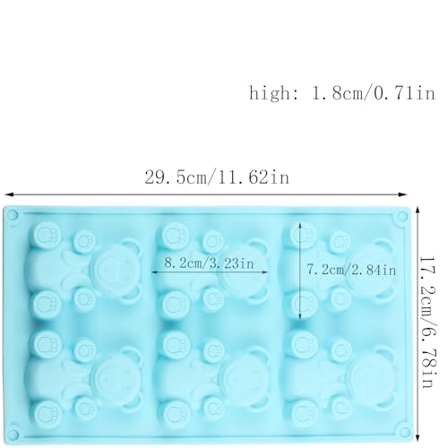 6 Cavity Bear Silicone Candy Molds - color: Style E