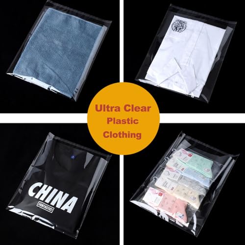 100 Pcs Cellophane Bags 9x12 Inch,Self-Sealing,Clear Plastic Bags for Packaging,Clothing & T-Shirts,Pants,Foods,Candle,Flyers and Gifts - size: 9" x 12" | 100 pcs