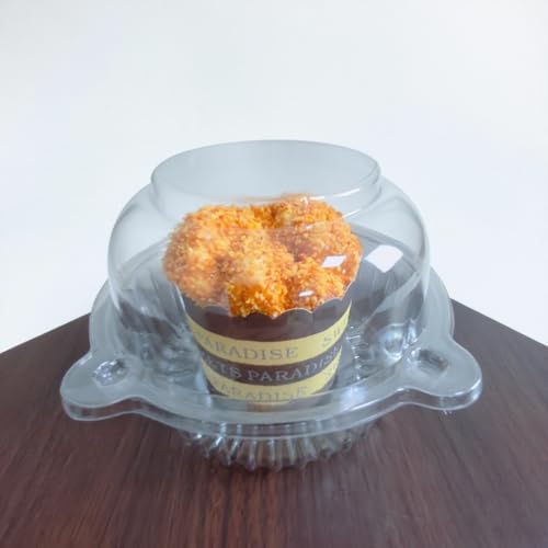 50 Pack Jumbo Muffin Containers, Clear Plastic Muffin Cartons