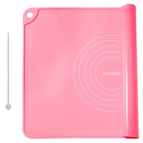 Silicone Pastry Non Stick Baking Mat 24"*16" Dough Rolling Edge Heightening - color: Pink, size: 24"L x 16"W