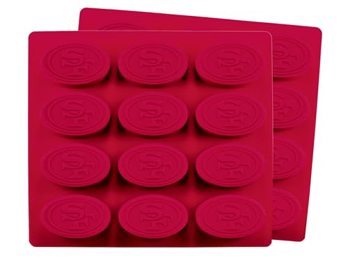MasterPieces Game Day Set - FanPans NFL San Francisco 49ers - Silicone Ice Cube Trays Two Pack - Dishwasher Safe - style: San Francisco 49ers