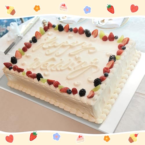 Affrolling 10 Pack Half Sheet Rectangle Cake Drum 1/2 Inch Thick Cake Board - color: Silver, size: 13.4 x 18.8 Inch Half Sheet