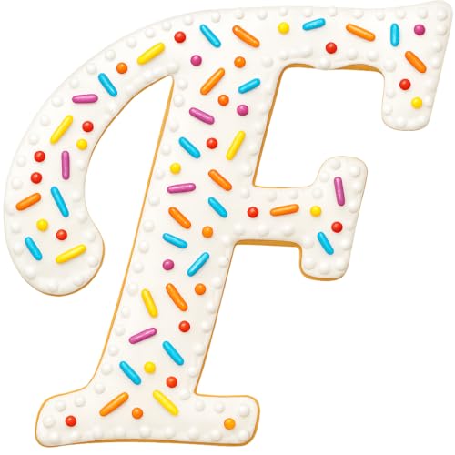 Mighty Gadget Fancy Cursive Letter A to Z Cookie Cutter - 4" Tall Alphabet Baking Mold (Random Color) (F) - color: F