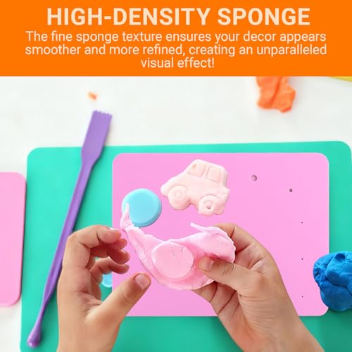 1 Pcs Fondant Foam Pad with 5 Holes, Flower Drying Mat - color: Pink-green