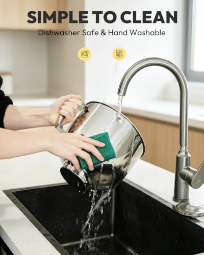 5QT Stainless Steel Mixing Bowl for KitchenAid Tilt‑Head Mixers – Fits K45SS, KSM75, KSM150, KSM152, KSM165, KSM100, KSM95 – Dishwasher‑Safe