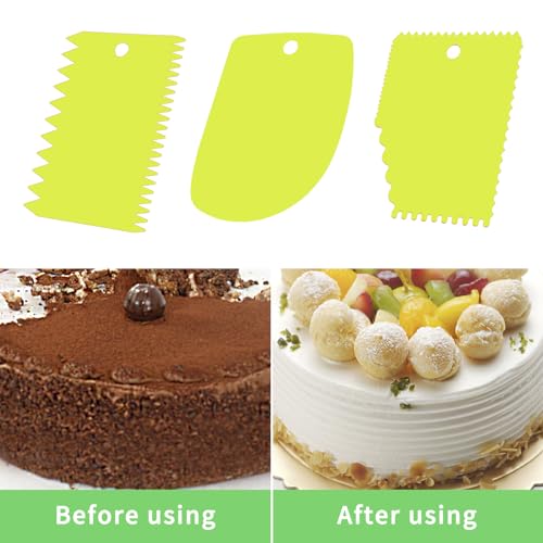 Cake Scraper, 6 Pcs Cake Smoother Scraper, Dough Scraper Green - color: Green