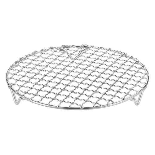 M METERXITY Cooling Rack, 7.1" Round Stainless Steel Baking Rack with 20mm Legs for BBQ/Cooking/Roasting/Grilling/Steaming/Drying, Wire Cooling Rack for Baking [Silver] - size: 7.1"