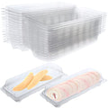 50 Clear Hinged Plastic Containers Sturdy To-Go Clamshell Food Containers