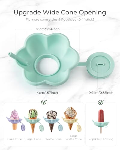 8PCS Ice Cream Cone Holder & Popsicle Sleeve Set - style: 8Pack( 4Pcs Silicone Ice Cream Cone Holders + 4Pcs Neoprene Popsicle Sleeves)