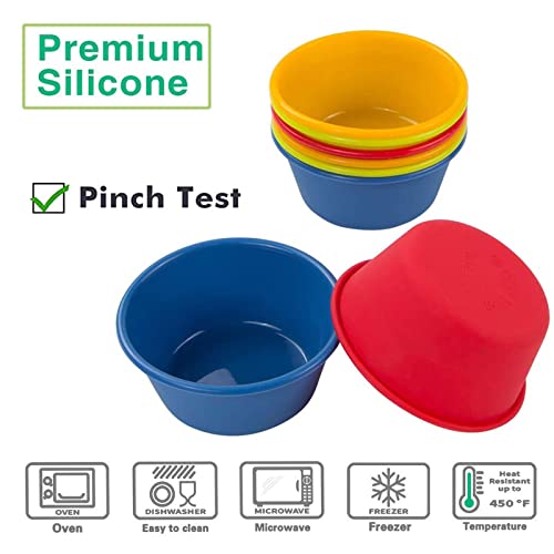 Webake Silicone Cupcake Baking Cups Set of 8, Air Fryer Muffin Pan Jumbo Muffin Liners Reusable Large Individual Muffin Tin, 3.5 Inch Mini Cake Pan Salad Dressing Container, BPA Free - size: 3.5"