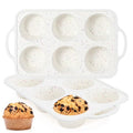 FUNBAKY Jumbo Silicone Muffin Pan with Metal Frame, 3.5 Inch Large Muffin Pans 6 Cups 2 Pack Confetti - size: Jumbo 6-Cup: 2pcs