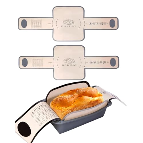 2 PCS Silicone Bread Sling for baking bread 9x5, loaf pan liners,Reusable Silicone Baking Mat with Long Handles, Non Stick, Easy to Transfer bread from loaf pan(Gray)