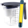 11-Pc Stackable Measuring Cups & Spoons Set with Lids, Blue - color: 11 Piece - Blue