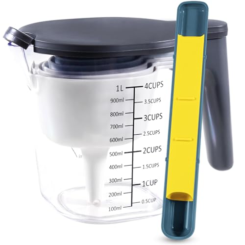 11-Pc Stackable Measuring Cups & Spoons Set with Lids, Blue - color: 11 Piece - Blue