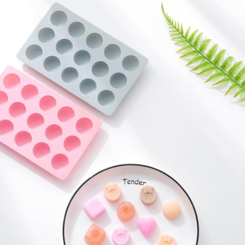 2-Pack Round Shape Candy & Chocolate Silicone Molds, Non-stick, Pink - size: Round