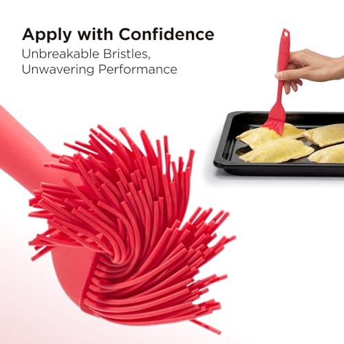 Kitchen Mama WaltzGrip Platinum Silicone Basting Pastry Brush, Red - color: Red