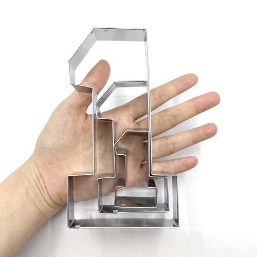 LILIAO Number One #1 Cookie Cutters 3-Pc Set, 3 Sizes: 6.1", 3.93", 2.36"