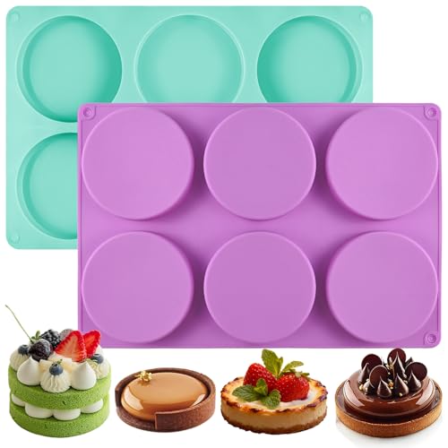 Silicone Muffin Top Pan, 2 Pack Round Silicone Mold for Baking 12-Cavity