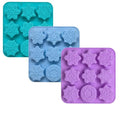 3Pcs Snowflake Silicone Mold - 9-Style Christmas Snowflake Chocolate and Candy Molds, Christmas Silicone Molds for Desserts, Soap, Candles, Jello, Ice, and Wax Melts - color: G