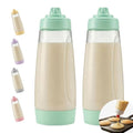 2PCS Pancake Batter Dispenser & Mixer Bottles, 1000ml Leak-Proof Silicone Squeeze Bottle, BPA Free & Dishwasher Safe for Pancakes, Waffles, Muffins, Crepes & Cupcakes (green) - color: green