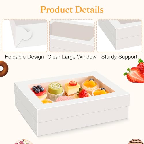 15 PCS Sheet Cake Boxes, 14x10x4 Rectangle Cake Box, Quarter Sheet Cake Box, White Baking Boxes, Large Bakery Boxes, Cajas Para Pasteles, 10x14 Cake Boxes for Birthday, Wedding, Party, Business - size: 14X10X4 Inch