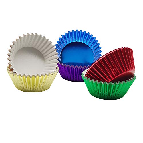 Rainbow 6 Bright Colors Standard Cupcake Liners Muffin Foil Paper Baking Cups, 120-Count - color: Rainbow