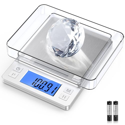 BOMATA 0.01g Small Digital Gram Scale, Upgraded 1kg Jewelry Scale - size: 0.01g/1kg Silver (Non-Rechargeable)
