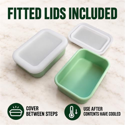 Silicone Soap Molds with Lids, 2 Pack, 8.5 fl oz Each, Sage Green - color: Sage Green