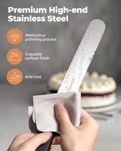 Kootek Angled Icing Spatula, Stainless Steel Offset Spatula, 6" & 8" - size: 6 and 8 Inches