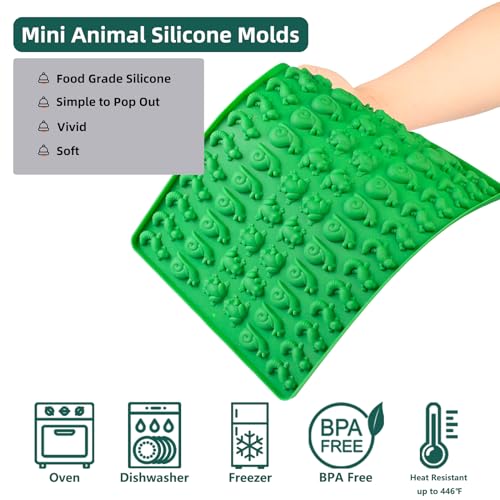 Mini Animal Silicone Molds with Frog, Lizard, and Snail Shapes - color: Frogs Lizards Snails