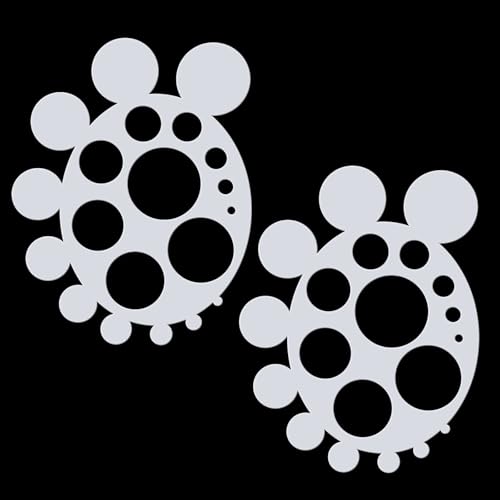 Maitys 2 Pcs Airbrush Circle Stencils, White Art Painting Templates - style: Circle