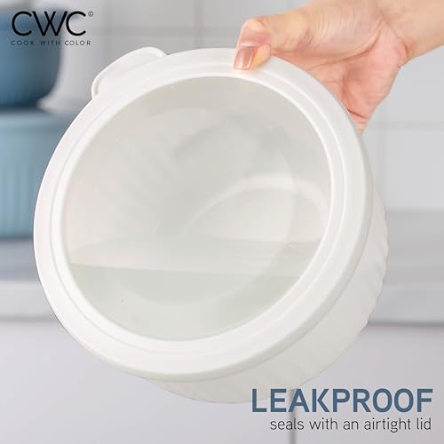 COOK WITH COLOR Prep Bowls with Lids- Wide and Deep Nesting Plastic Small Mixing Bowl Set with Lids, 8 Piece Set - Deep Bowls, Blue/Grey - color: Blue/Grey, size: 8 Piece Set - Deep Bowls