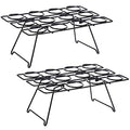 2 Pack Ice Cream Cone Holders Rack with 12 Holes Cake Cone Stand, Black - color: Black