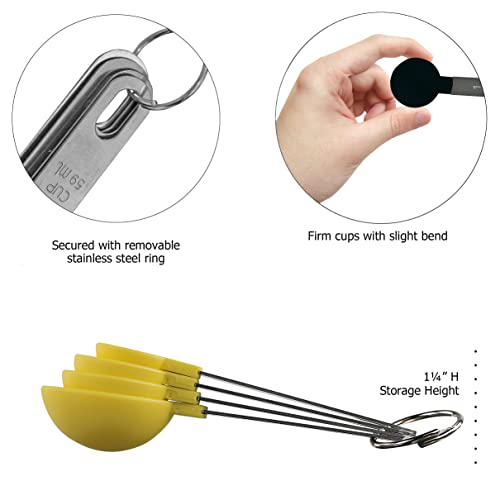 Reston Lloyd 8pc Measuring Cups & Spoons for Dry & Liquid Ingredients, Food Grade Plastic with Stainless Steel Handles, Lemon - color: Lemon