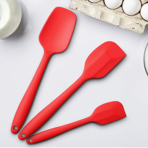 3-Piece Silicone Spatula Set, 600°F Heat Resistant, Red - color: E-Red