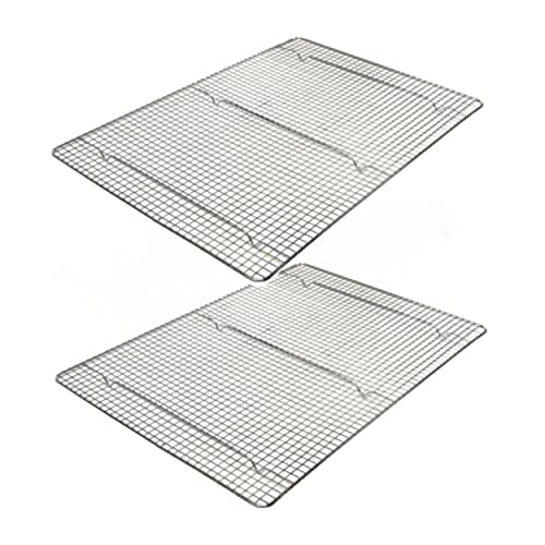 TrueCraftware- 16" x 23-3/4" Footed Wire Icing/Cooling Rack Chrome Plated Set of 2- Baking Rack Cookie Cooling Racks Square Wirefor Baking Cooking Cake Rack for Pies Cookies Pastries Cakes Meat