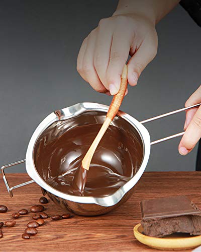 Stainless Steel Double Boiler Pot for Melting Chocolate, Candy and Candle Making (18/8 Steel, 2 Cup Capacity, 480ML) (Pack of 3) - color: Silver Handle, size: 480ML (Pack of 3)