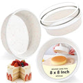 8 inch Silicone Round Cake Pans, Set of 3, Cream - color: Round, size: 8 inch