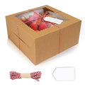 20Pcs 10 Inch Cake Boxes with Window, 10x10x5 In Brown Bakery Box - color: Brown, size: 10x10x5 Inch