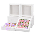 Moretoes 12pcs 8x8x2 Inches Treat Boxes, Cookie Boxes with Window