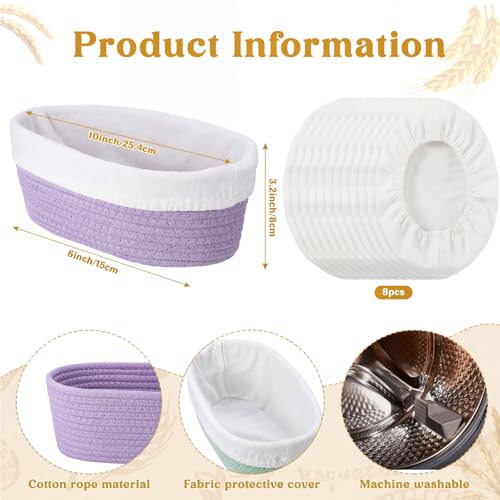 4 Pcs Oval Banneton Proofing Baskets 10 Inch - color: Rich Color, size: 10 Inch