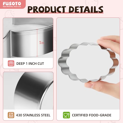 FUSOTO 6PCS Oval Cookie Cutter Set - Oval Shaped, 1.5-4 Inch - color: Ellipse
