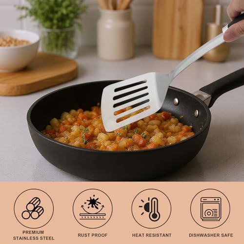 3-Piece Stainless Steel Utensil Set, Turner, Spoon, Skimmer, Silver - color: B-Silver Cooking Utensils