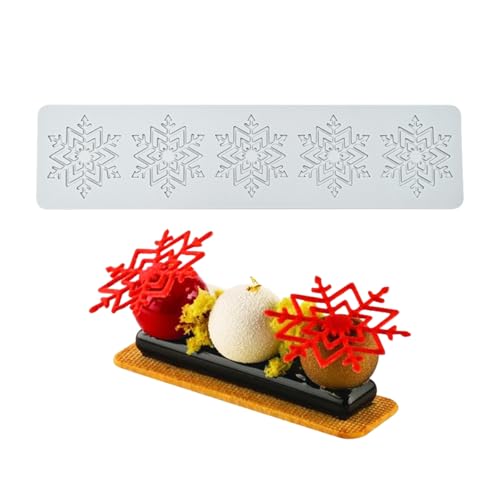 mostsom Silicone Mold 3D Hollow Out Lace Mold 3D Cake Christmas Snowflakes Silicone Mould Fondant Chocolate Stencil Border Bakeware Cake Decorating (M_ Snowflower) - size: M_ Snowflower