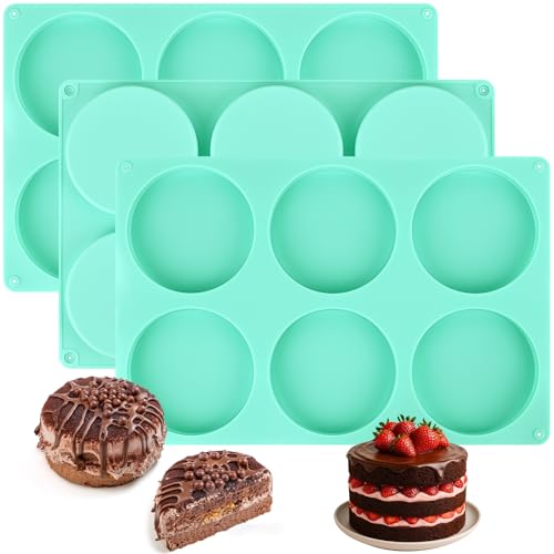 3Pcs Silicone Muffin Top Pan, 4Inch Round Molds for Baking