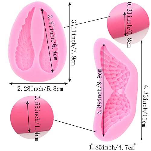 Mujiang Angels Wings Fondant Silicone Molds Set Of 4 - color: Style A